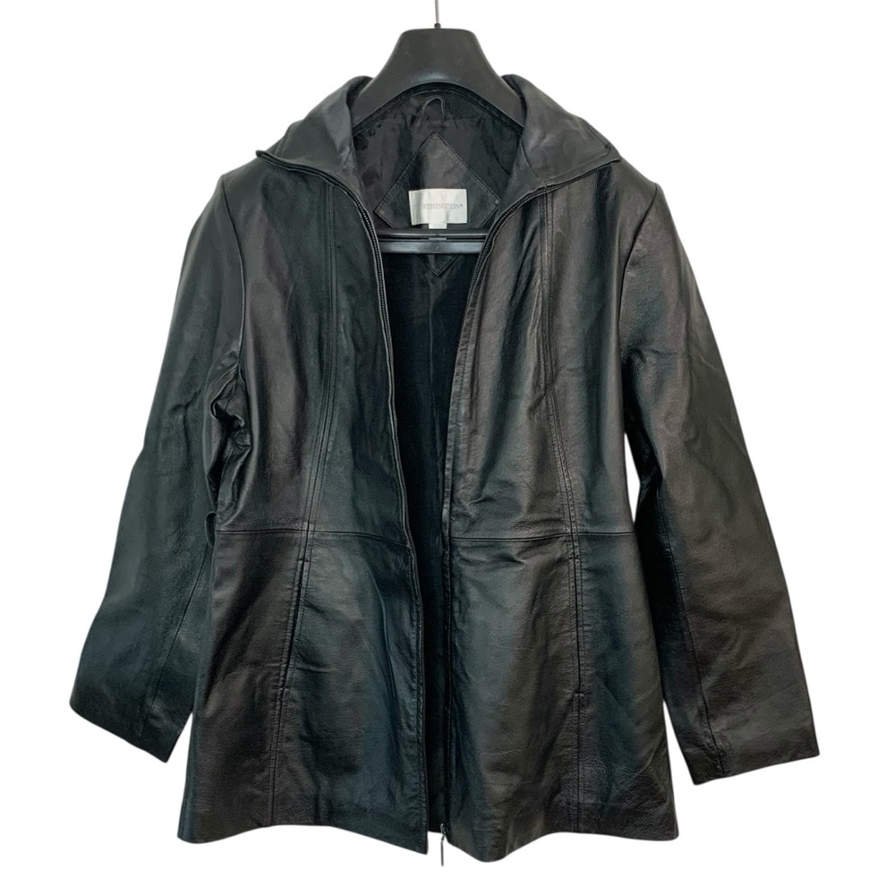 WORTHINGTON Leather Car Coat Jacket Sz L